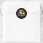 Sticker Rond 8 Ans T-Rex Dinosaur Anniversaire Cadeau (Sac)