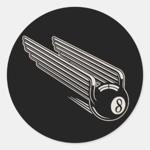 Sticker Rond 8-Ball - Ailes aériennes