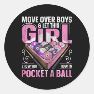 Sticker Rond 8 Ball Pool Billard Devis Pour Une Joueuse De Bill
