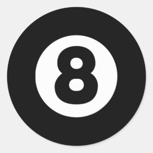Sticker Rond 8 Billard Ball Lazy Costume Halloween Drôle Magi