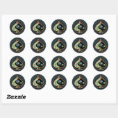 Sticker Rond 8 de pique (Feuille)