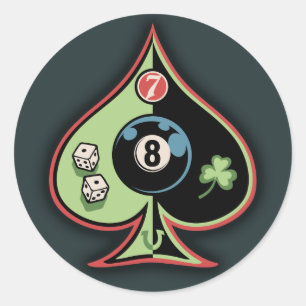 Sticker Rond 8 de pique