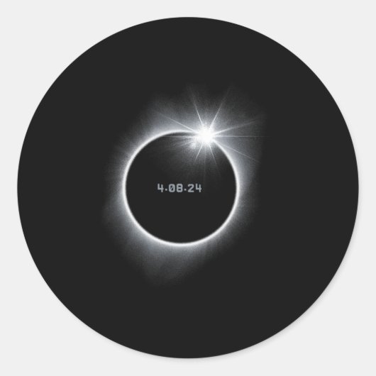 Sticker Rond 8 Éclipse solaire totale 2024 (Devant)