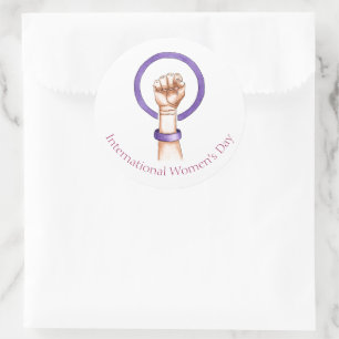 Sticker Rond 8 mars Journée internationale de la femme