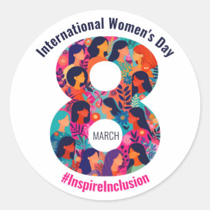 Sticker Rond 8 mars Journée internationale de la femme IWD