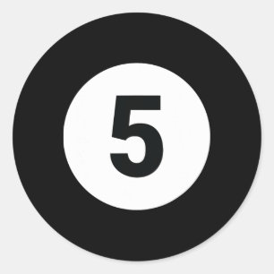Sticker Rond 8 Pool Ball 5 Billiards Costume Halloween Groupe M
