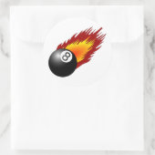 Sticker Rond 8Balle avec flammes (Sac)