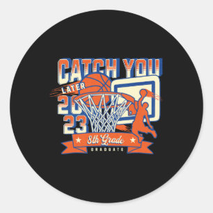 Sticker Rond 8e année de basket-ball 2023 collège
