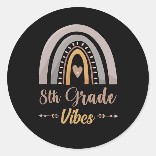 Sticker Rond 8e année Vibe 8e année Retour à l'école (Devant)