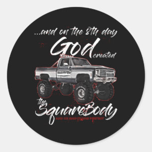 Sticker Rond 8E Godjimmysquarebody Trucksuburbanblazersilverad