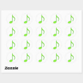 Sticker Rond 8e Note Lime Bright Glassy Green Music Note (Feuille)