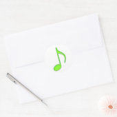Sticker Rond 8e Note Lime Bright Glassy Green Music Note (Enveloppe)