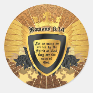 Sticker Rond 8h14 de Romains d'or, fils de Dieu