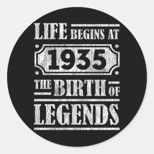 Sticker Rond 90 Ans 1935 Naissance De La Légende 90E Anniversai