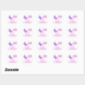 Sticker Rond 90 Et Cadeaux Fabuleux Anniversaires (Plum) (Feuille)