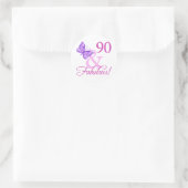 Sticker Rond 90 Et Cadeaux Fabuleux Anniversaires (Plum) (Sac)