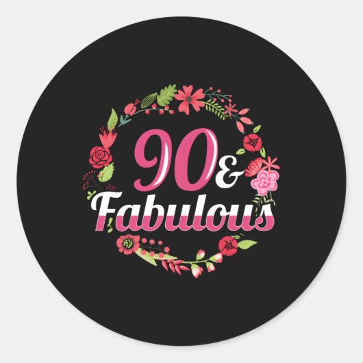 Sticker Rond 90E 90 Et Fabuleux (Devant)