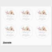 Sticker Rond 90e anniversaire Citrouille automne Merci (Feuille)