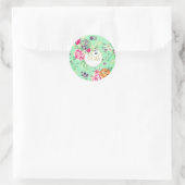 Sticker Rond 90e anniversaire Floral Anniversaire Vert Or (Sac)