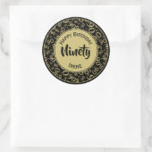 Sticker Rond 90e anniversaire Numéro Motif Or et noir (Sac)