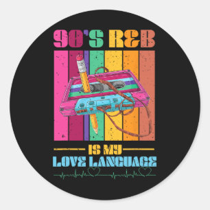 Sticker Rond 90's R& ; b Rnb Music Lover For Men Women Girl