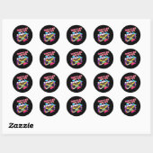 Sticker Rond 90s Theme Party Retro Ghetto Blaster Legend (Feuille)