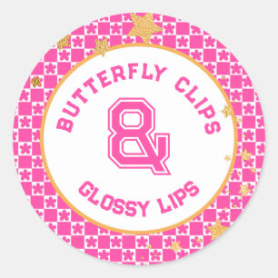 Sticker Rond 90s Throwback Lip Gloss Party Favor