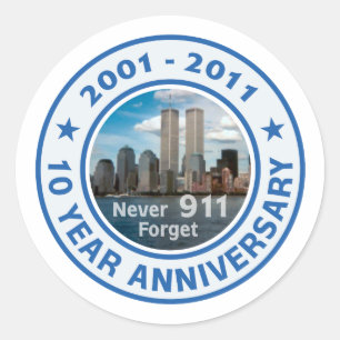 Sticker Rond 911 anniversaire de 10 ans