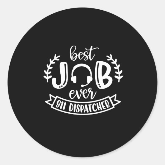 Sticker Rond 911 répartiteur, répondeur, ligne d'or (Devant)