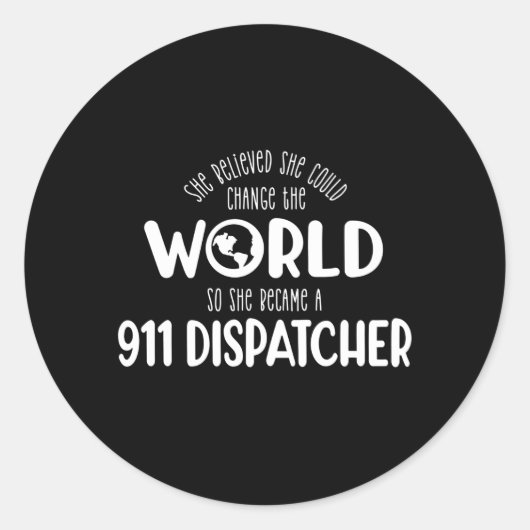 Sticker Rond 911 répartiteur, répondeur, police, mince ligne bl (Devant)