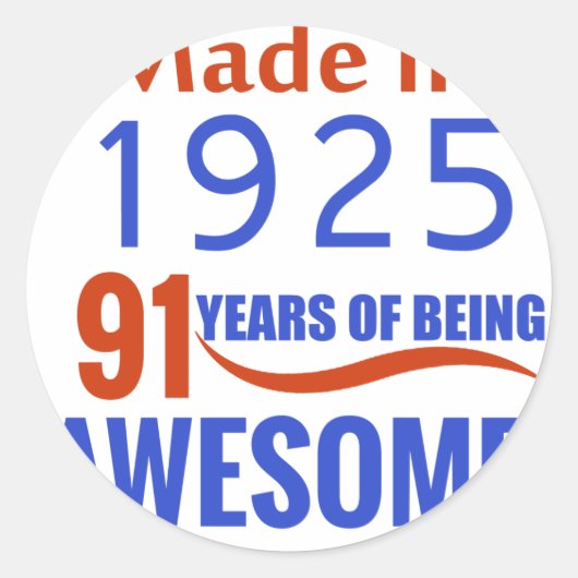 Sticker Rond 91 ans (Devant)
