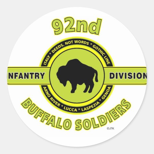 Sticker Rond 92e division d'infanterie "Soldats de Buffalo" Deu (Devant)