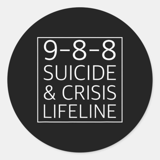 Sticker Rond 988 - Crise de sensibilisation au suicide Ligne de (Devant)