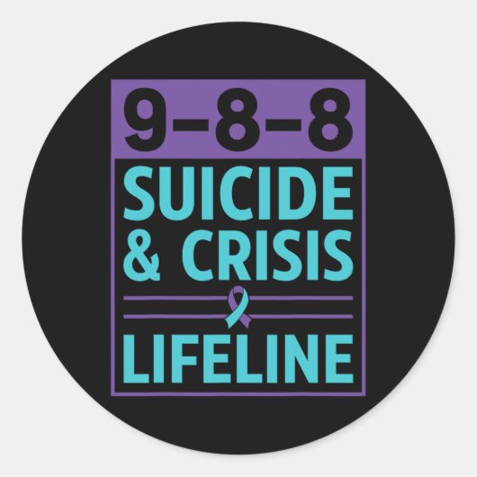 Sticker Rond 988 Prévention Du Suicide Et De La Crise (Devant)