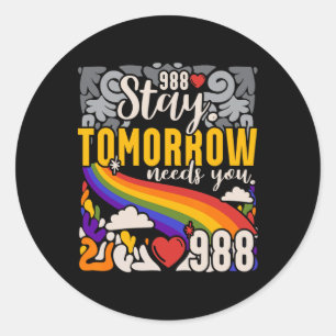 Sticker Rond 988 Restez demain Besoin de vous Sensibilisation à