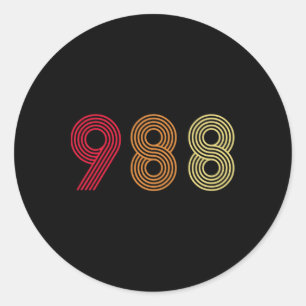 Sticker Rond 988 Tee Suicide Prevention Hotline Health Mental A