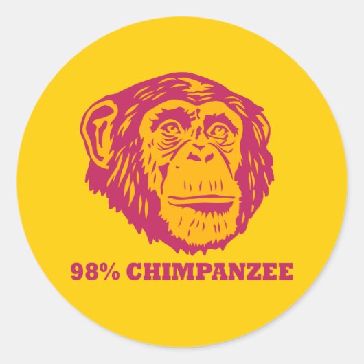 Sticker Rond 98% Chimpanzé (Devant)