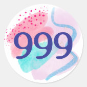 Sticker Rond 999 Numéro d'ange Manifestation de renaissance spi (Devant)