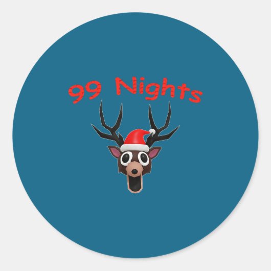 Sticker Rond 99 Nights Christmas Deer Gamer Fan Merch  (Devant)