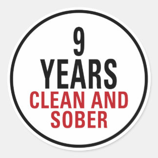 Sticker Rond 9 ans de propreté et de sobriété