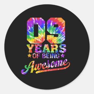 Sticker Rond 9 ans d'être génial 9e anniversaire cadeau