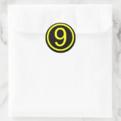 Sticker Rond 9 - numéro neuf (Sac)