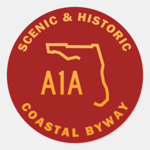 Sticker Rond A1A Autoroute côtière Pittoresque et historique