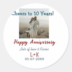 Sticker Rond À 10 ans d'anniversaire joyeux ajoutez la photo da