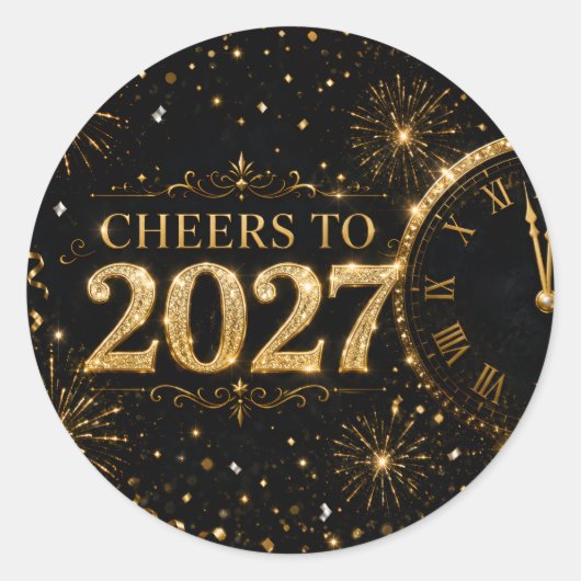 Sticker Rond À 2027, santé ! (Devant)