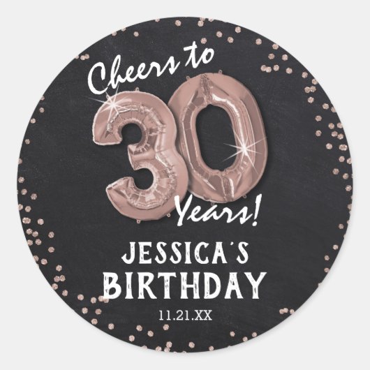 Sticker Rond À 30 ans, félicitations ! 30e anniversaire (Devant)