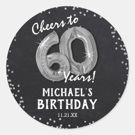 Sticker Rond À 60 ans, félicitations ! 60e anniversaire (Devant)