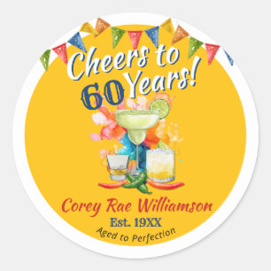 Sticker Rond À 60 Ans Fiesta 60e Anniversaire