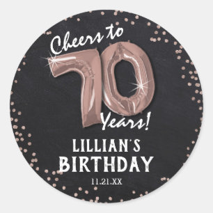 Sticker Rond À 70 Ans, Santé ! 70e Anniversaire