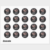 Sticker Rond À 90 ans, félicitations ! 90e anniversaire (Feuille)